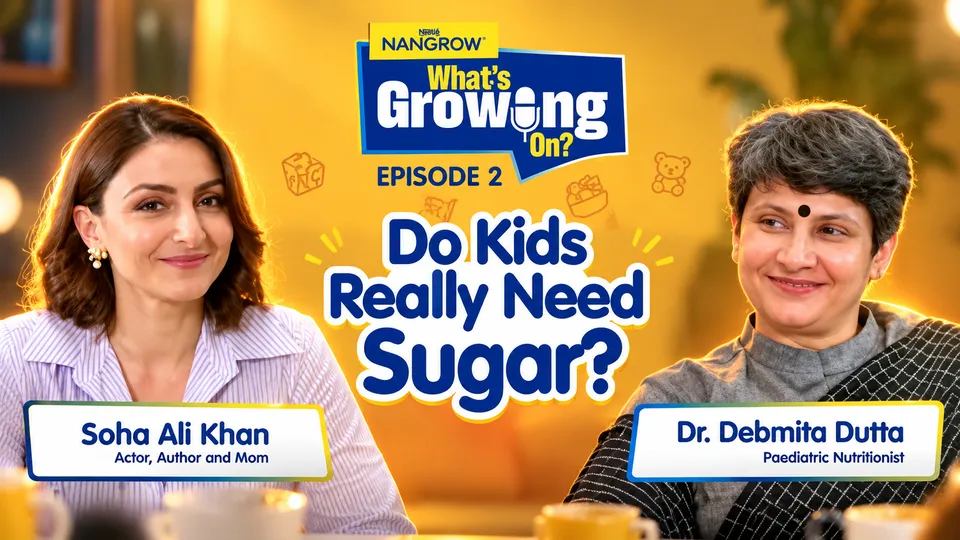 Dr Debmita Dutta with Soha Ali Khan on Nestlé's parenting podcast about toddler brain development